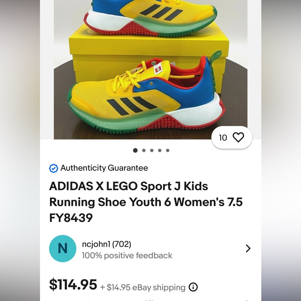 MUST HAVE! LEGO x Adidas Boy’s Sz 1 Running shoe!